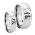 Kanji Faith Mirror Dome Tungsten Engagement Ring Set