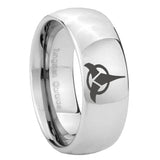 Bride and Groom Klingon Mirror Dome Tungsten Carbide Personalized Ring Set