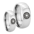 Magic The GatheRing Mirror Dome Tungsten Bridal Ring Set
