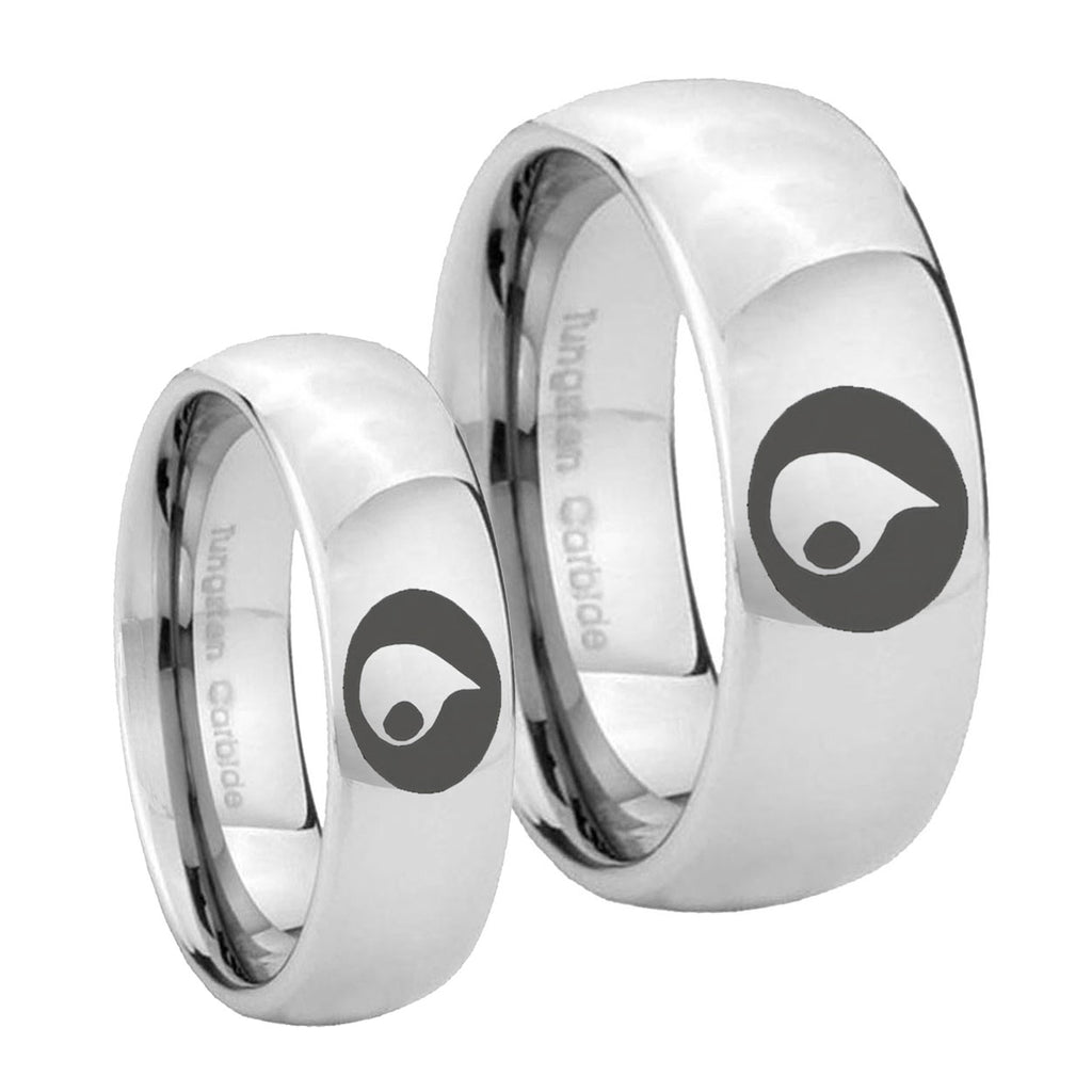 Magic GatheRing Mirror Dome Tungsten Matching Ring Set
