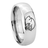 10mm-Mario-Boo-Ghost-Mirror-Dome-Tungsten-Carbide-Custom-Mens-Ring