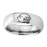 10mm-Mario-Boo-Ghost-Mirror-Dome-Tungsten-Carbide-Custom-Mens-Ring