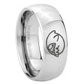 10mm Mario Boo Ghost Mirror Dome Tungsten Carbide Custom Mens Ring