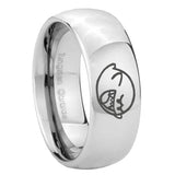 8mm Mario Boo Ghost Mirror Dome Tungsten Carbide Personalized Ring
