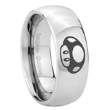 8mm Mario Mushroom Mirror Dome Tungsten Carbide Wedding Band Mens