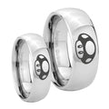 Mario Mushroom Mirror Dome Tungsten Mens Band Set