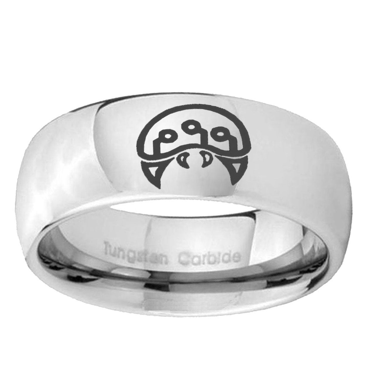 5MM Metroid Dome Polish Silver Tungsten Personalized Ring