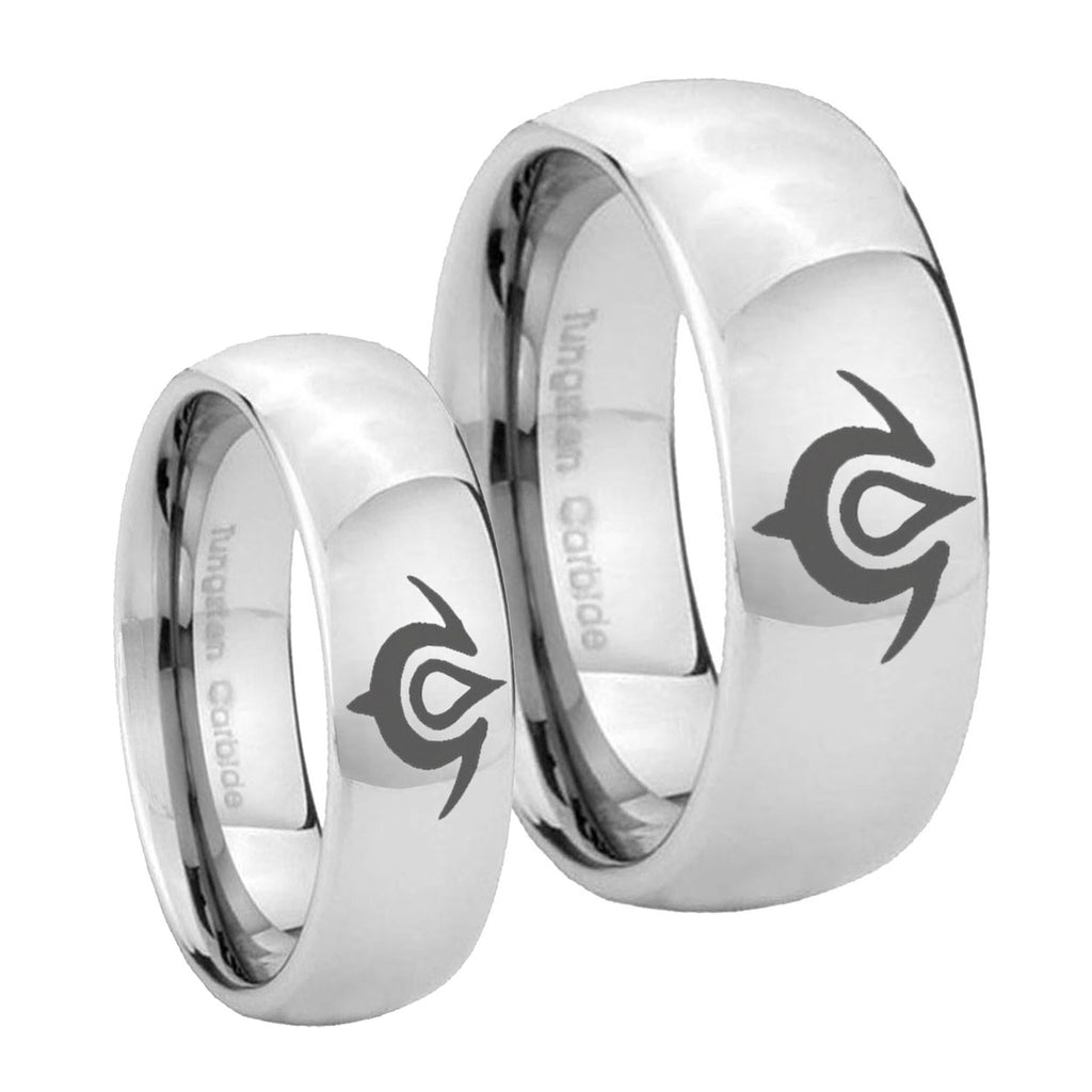 Naga Mirror Dome Tungsten Couple Wedding Rings