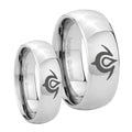 Naga Mirror Dome Tungsten Couple Wedding Rings