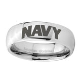 10mm-Navy-Mirror-Dome-Tungsten-Carbide-Men's-Wedding-Band