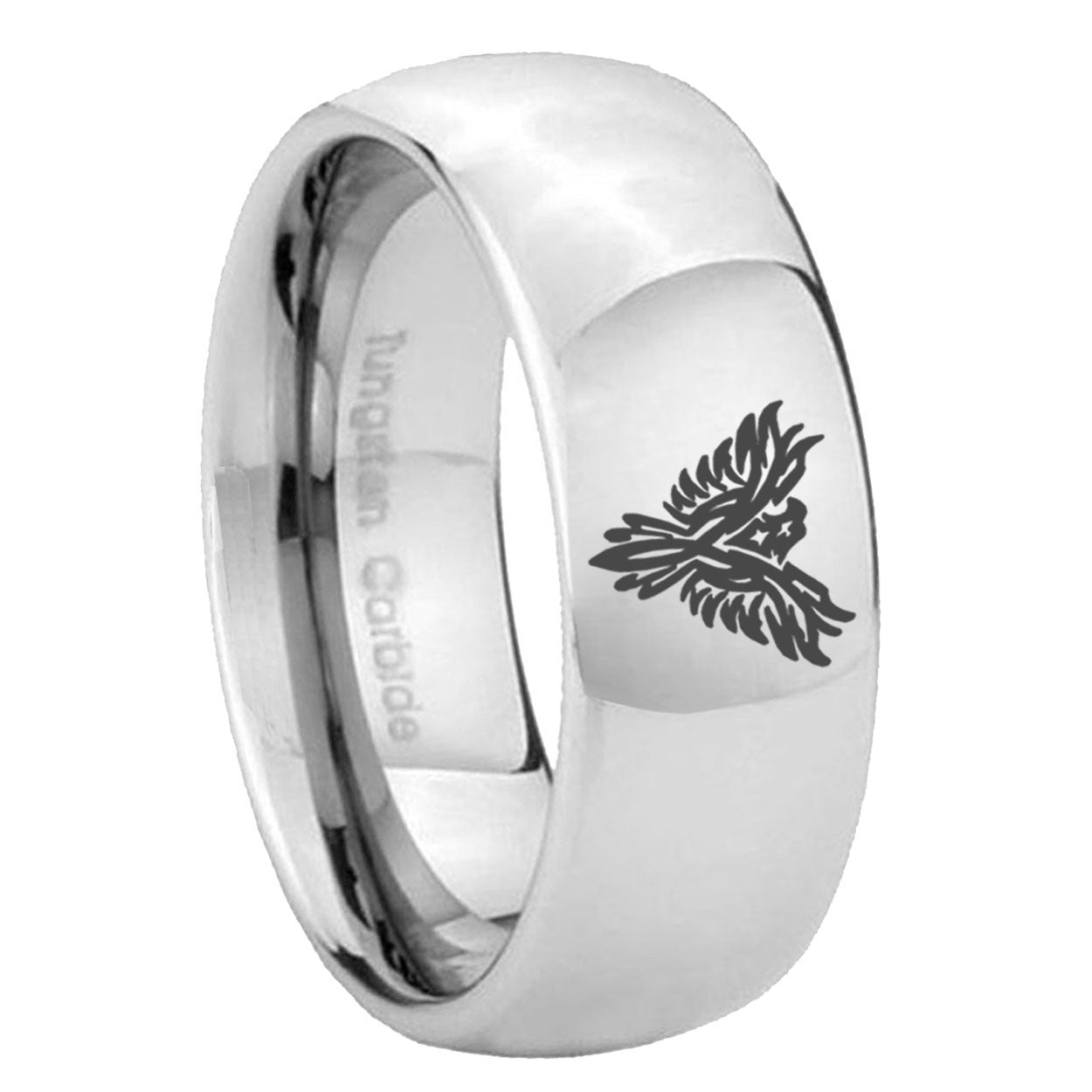 10mm Phoenix Mirror Dome Tungsten Carbide Men's Engagement Band