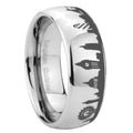 UK London City Dome Polish Gray Tungsten Mens Wedding Bands