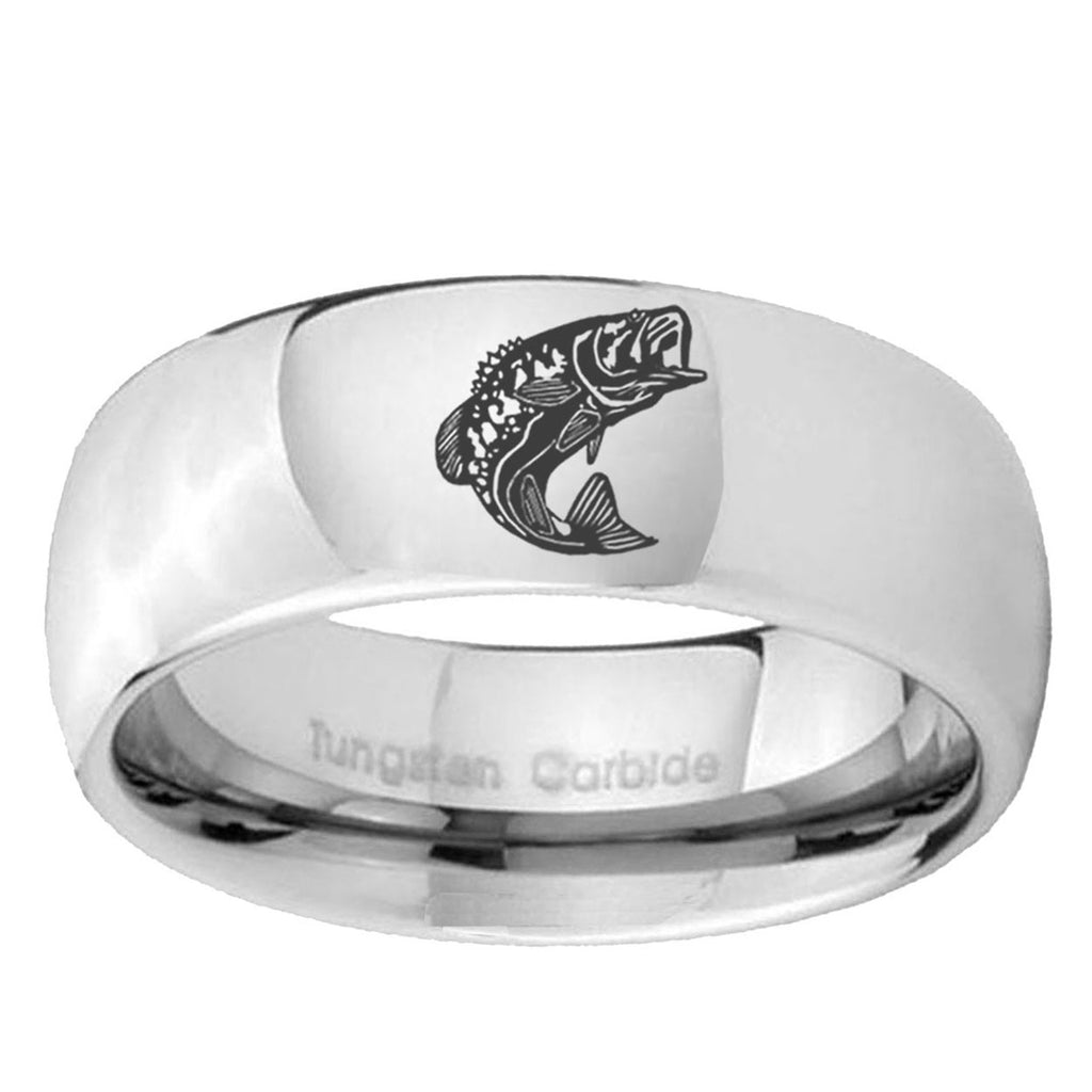 10mm Fishing Mirror Dome Tungsten Ring