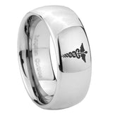 10mm-Medical-Symbol-Mirror-Dome-Tungsten-Carbide-Men's-Promise-Rings
