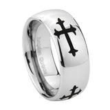 8mm-Christian-Cross-Religious-Mirror-Dome-Tungsten-Carbide-Engagement-Ring
