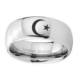 8mm-Crescent-Moon-Stars-Mirror-Dome-Tungsten-Carbide-Mens-Ring-Engraved