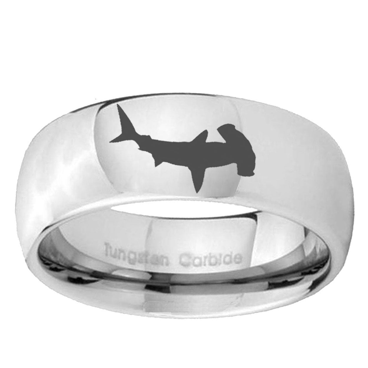 10mm Hammerhead Shark Mirror Dome Tungsten Ring