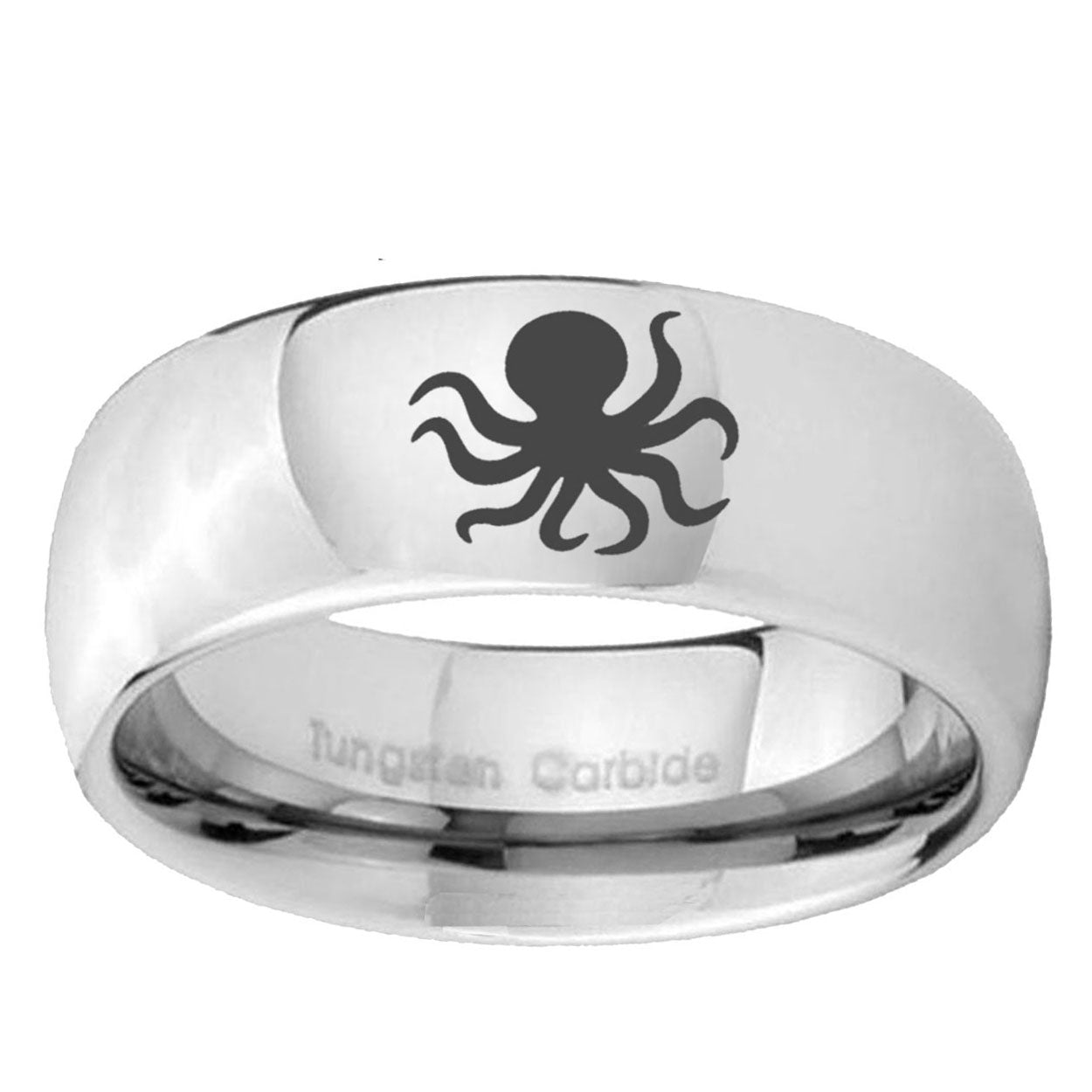 10mm Octopus Mirror Dome Tungsten Ring