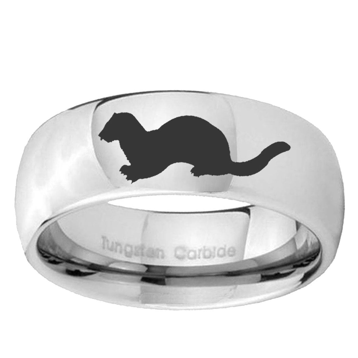 5MM Otter Dome Polish Silver Tungsten Engravable Ring