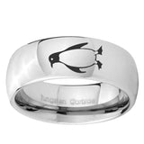 5, 8mm Penguin Mirror Dome Tungsten Ring