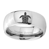 5, 8mm Sea Turtle Dome Polish Silver Men's Work Wedding Rings