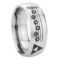 8MM Ocarina Songs Zelda Dome Polish Silver Tungsten Wedding Band