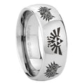 8MM Zelda Majora's Mask Dome Polish Silver Tungsten Wedding Band