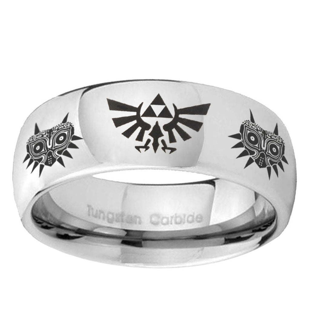 5MM Zelda Majora's Mask Dome Polish Silver Tungsten Wedding Band
