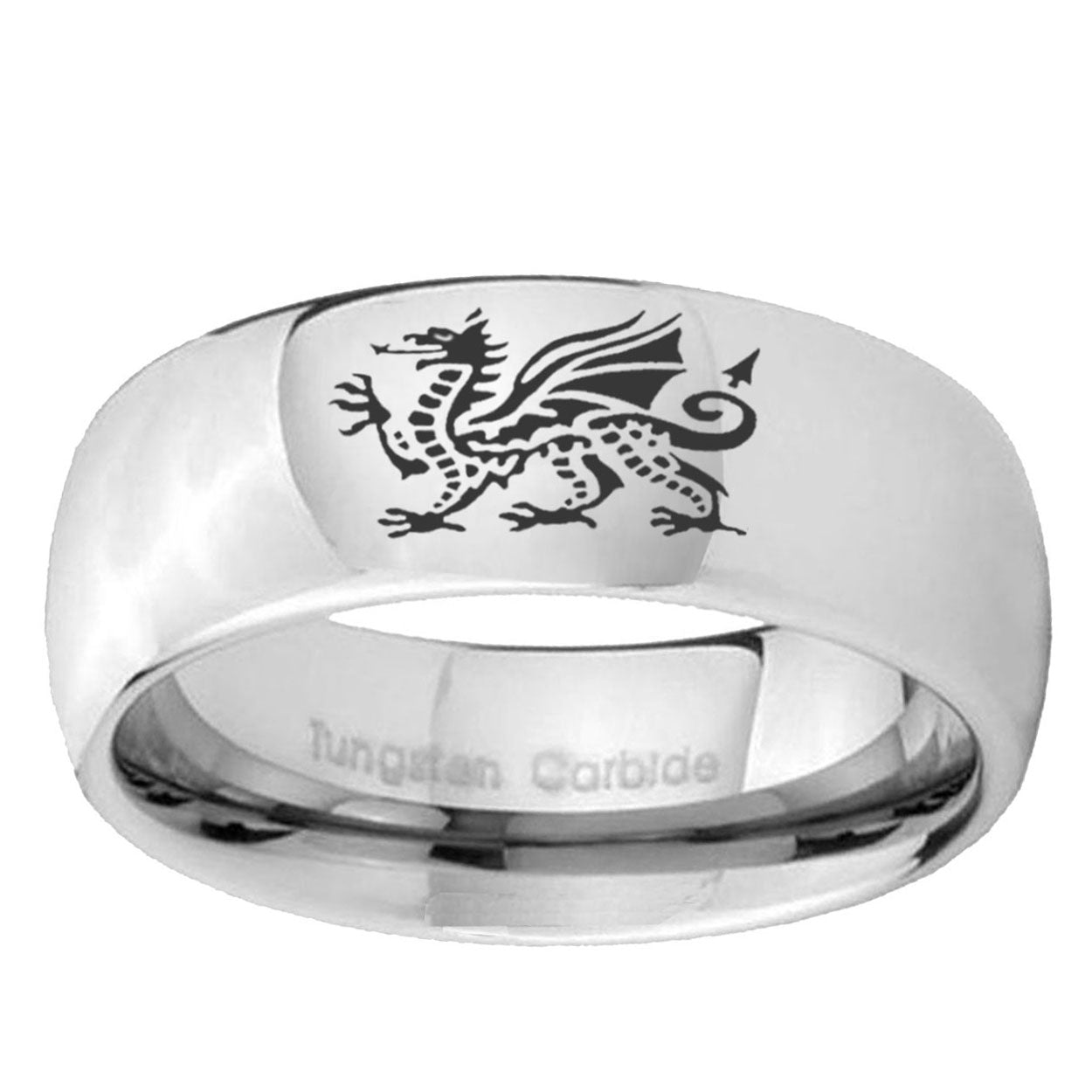 10mm Dragon Mirror Dome Tungsten Ring