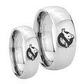 Ghostbusters Mirror Dome Tungsten Couples Ring Set