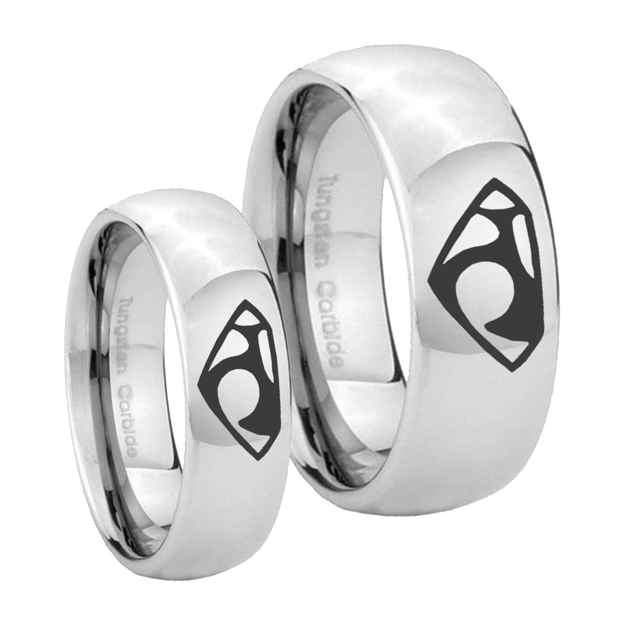 House of Van Mirror Dome Tungsten Couple Rings