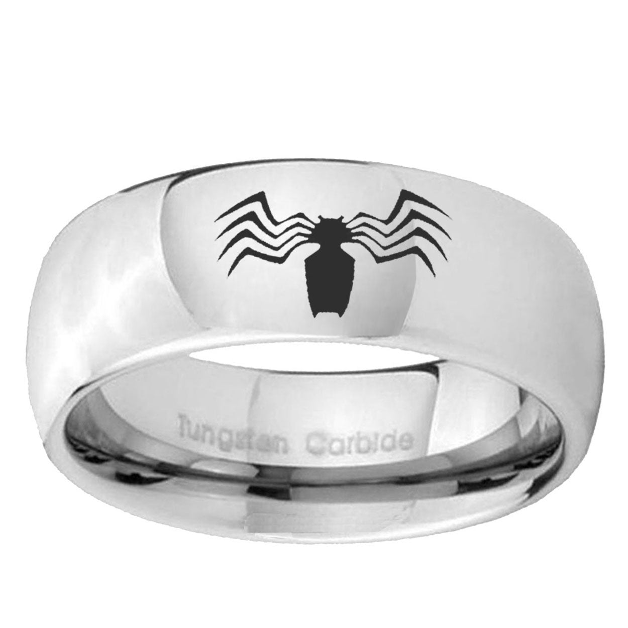 5MM Spider Dome Polish Silver Tungsten Promise Ring For Him