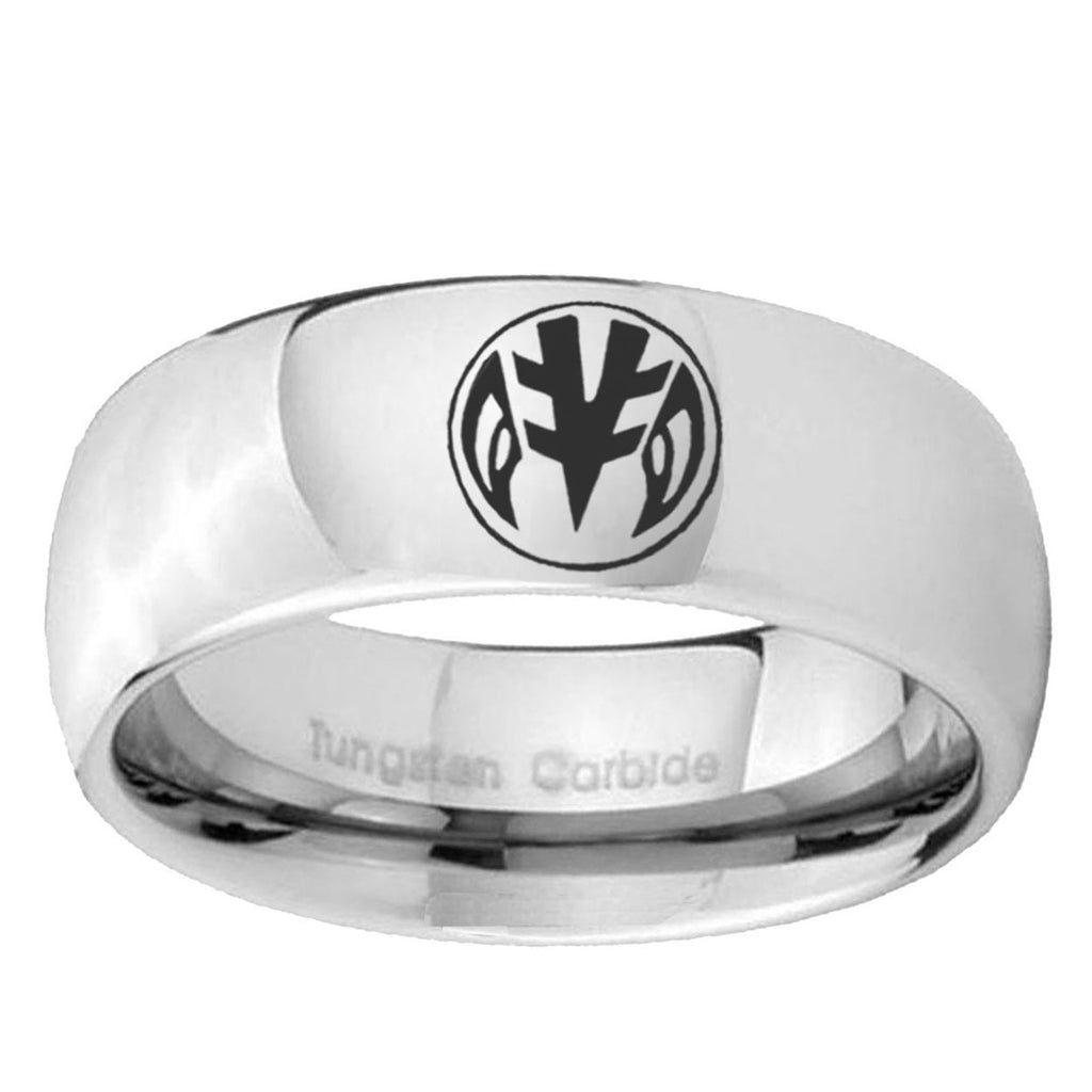 5MM Loave Power Rangers Dome Polish Silver Tungsten Wedding Band