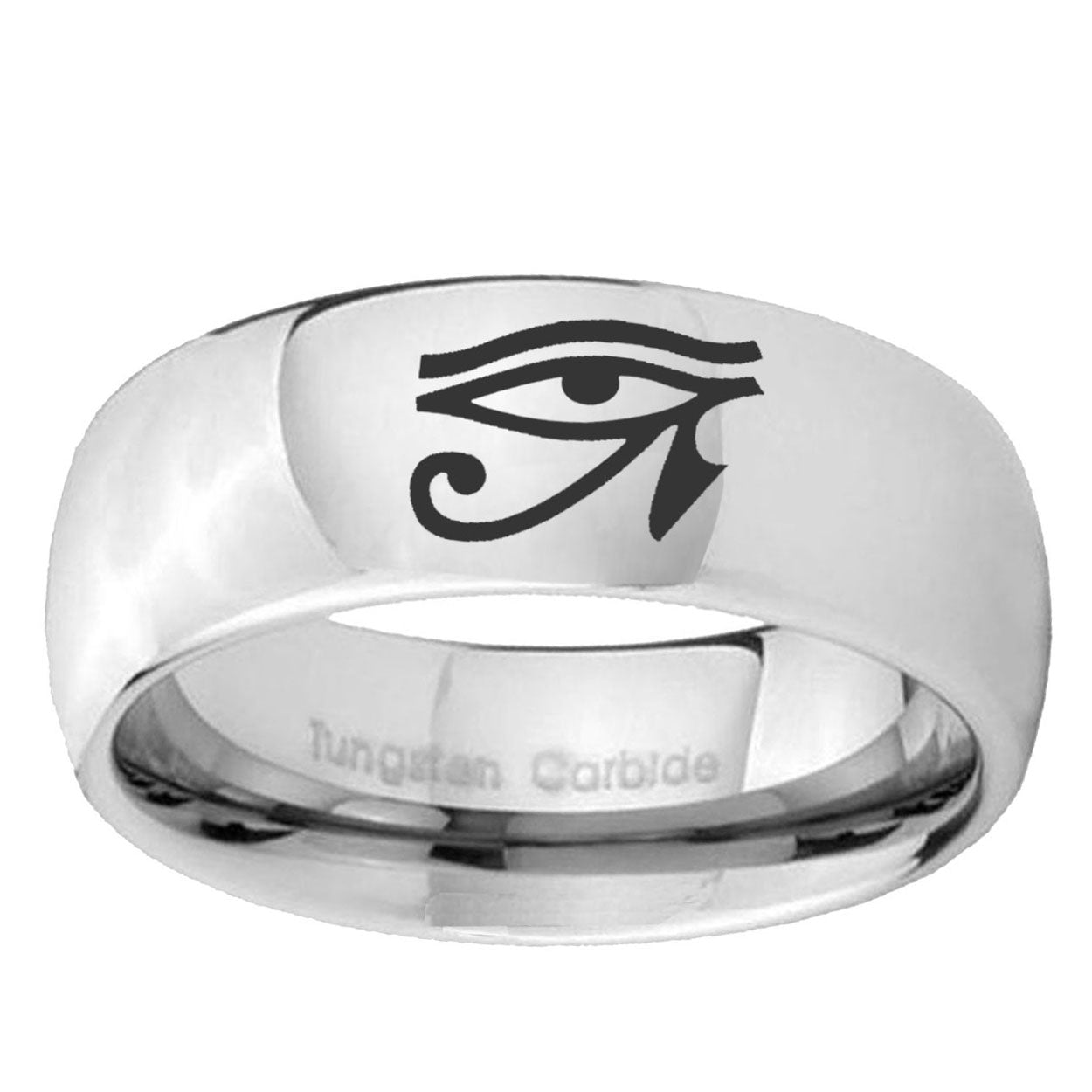 10mm Seeing Eye Mirror Dome Tungsten Ring