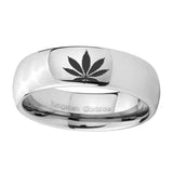 10mm-Marijuana-Leaf-Mirror-Dome-Tungsten-Carbide-Custom-Ring-for-Men