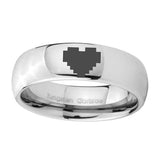 8mm-Classic-Mirror-Dome-Zelda-Heart-Tungsten-Carbide-Silver-Engraved-Ring