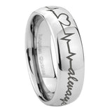 10mm-Heart-Beat-forever-Heart-always-Mirror-Dome-Tungsten-Mens-Anniversary-Ring