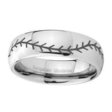 10mm-Baseball-Stitch-Mirror-Dome-Tungsten-Carbide-Mens-Bands-Ring