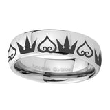 10mm-Hearts-and-Crowns-Mirror-Dome-Tungsten-Carbide-Men's-Bands-Ring
