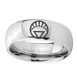 5, 8mm White Lantern Dome Polish Silver Tungsten Wedding Bands On Hand