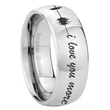 8mm Sound Wave, I love you more Mirror Dome Tungsten Custom Ring for Men