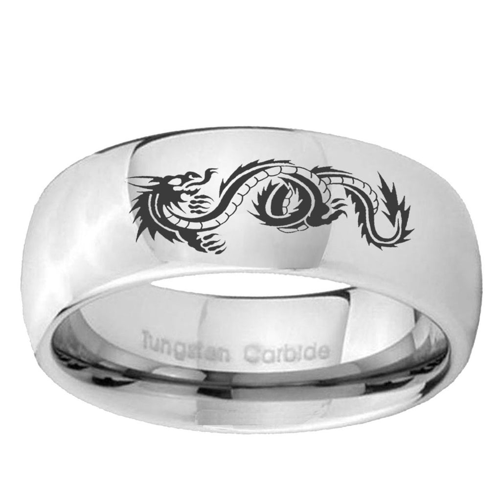 10mm Dragon Mirror Dome Tungsten Ring