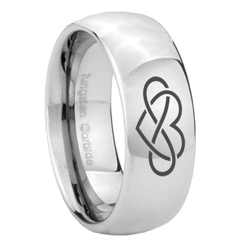 10mm Infinity Love Mirror Dome Tungsten Carbide Men's Wedding Ring