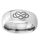 5, 8mm Infinity Love Mirror Dome Tungsten Ring