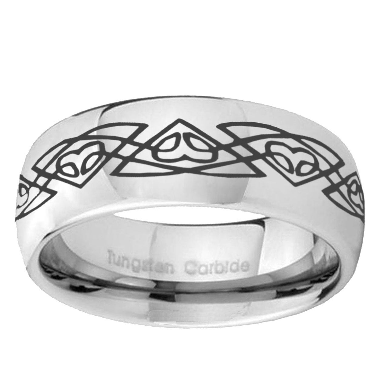 5MM Celtic Braided Dome Polish Silver Tungsten Band