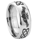 10mm-Irish-Claddagh-Mirror-Dome-Tungsten-Carbide-Mens-Wedding-Band