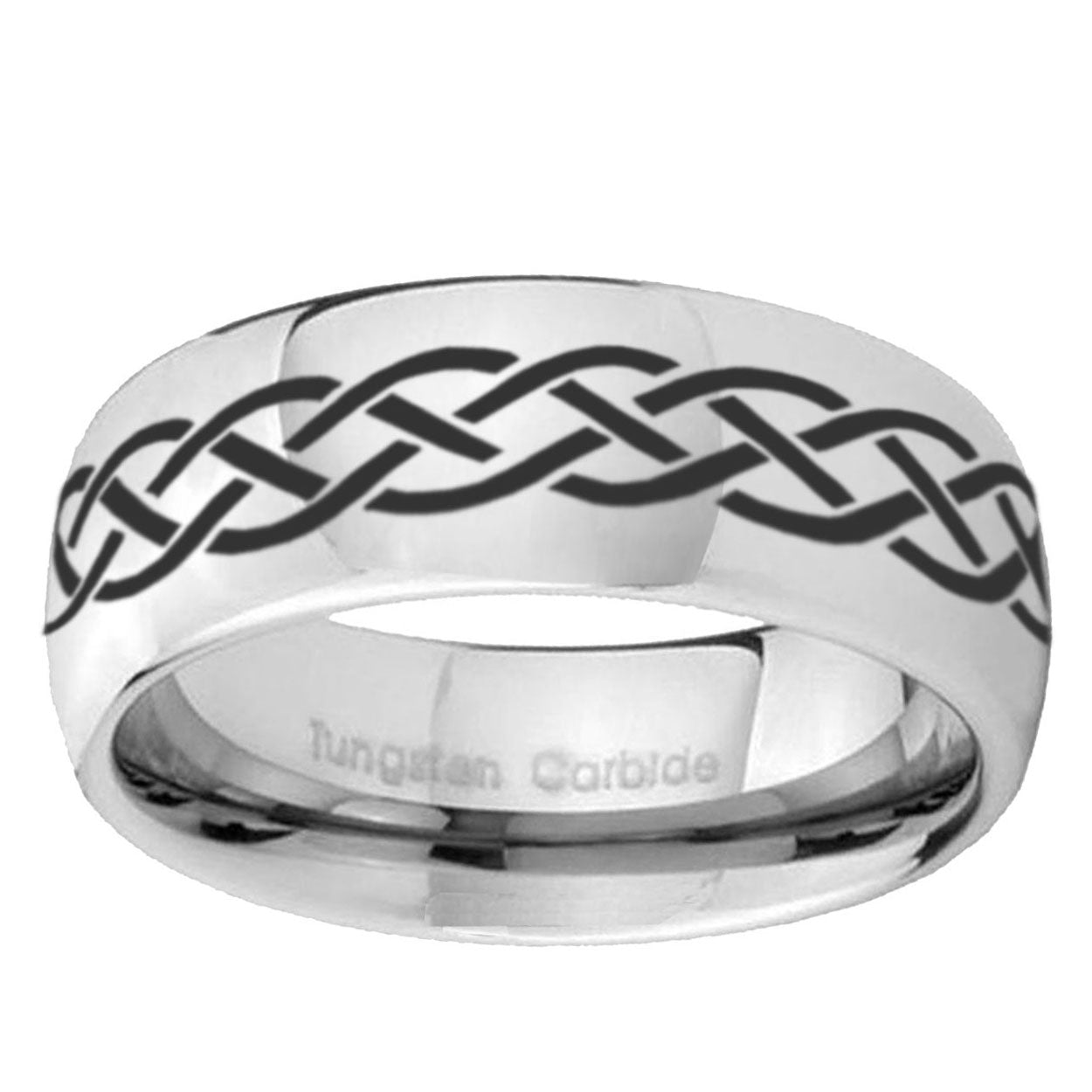 10mm Celtic Knot Mirror Dome Tungsten Ring