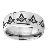 10mm-Masonic-Square-and-Compass-Mirror-Dome-Tungsten-Carbide-Men's-Promise-Rings