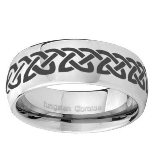 10mm Celtic Knot Love Mirror Dome Tungsten Ring