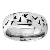 10mm-Flying-Geese-Hunting-Mirror-Dome-Tungsten-Carbide-Men's-Promise-Rings